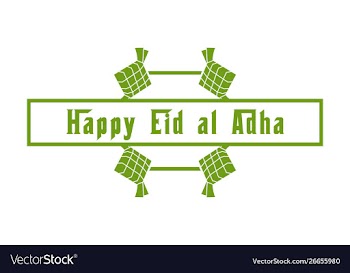 Happy eid al adha background template vector image
