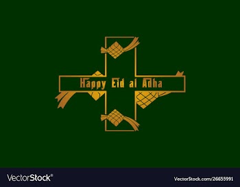 Happy eid al adha background template vector image