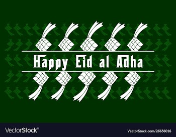 Happy eid al adha background template vector image