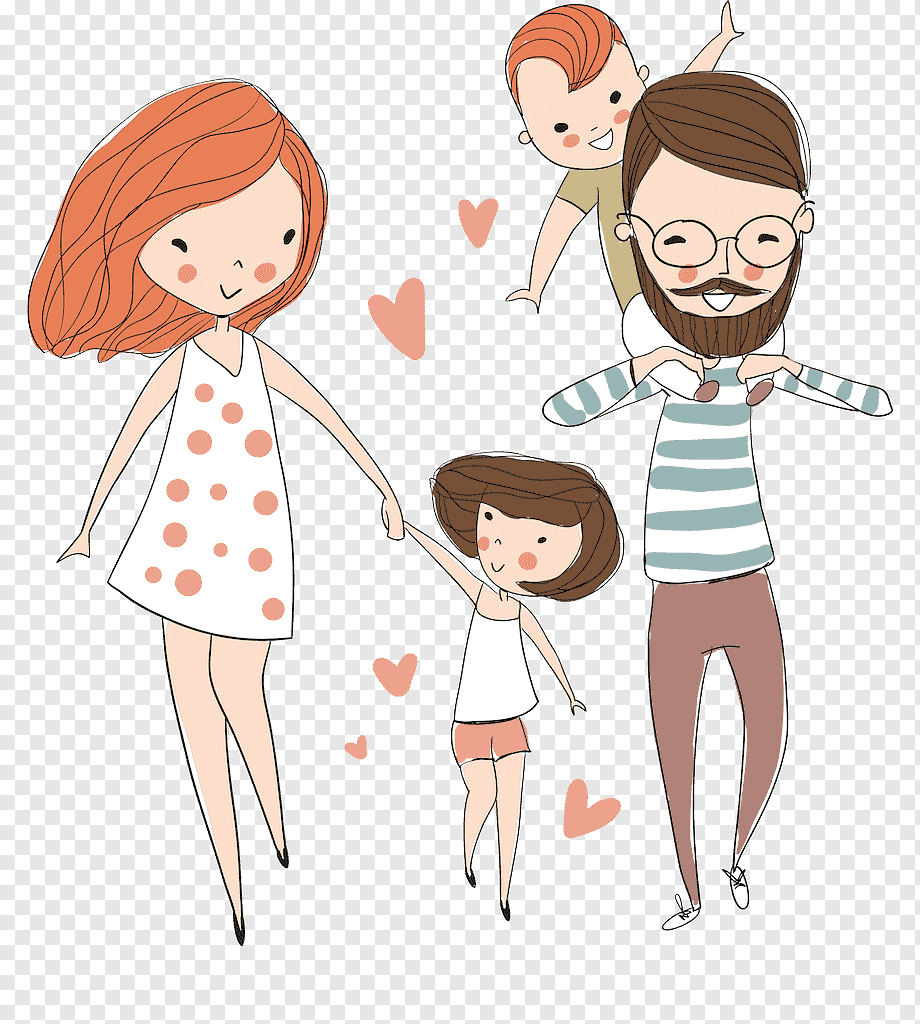 happy family art, Family Father Love, parents, love, child, hand png