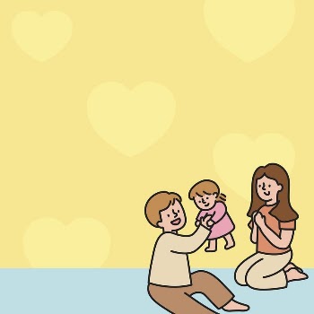 Happy family cartoon illustration, yellow | Free Photo - rawpixel