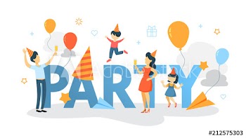 Happy family have a party