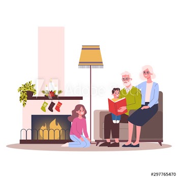Happy family have fun on the christmas celebration