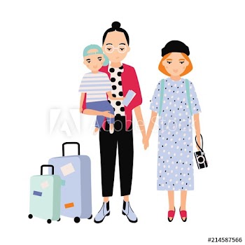 Happy family on trip
