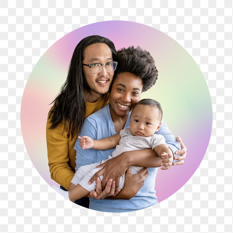 Happy family png, round badge, | Free PNG - rawpixel