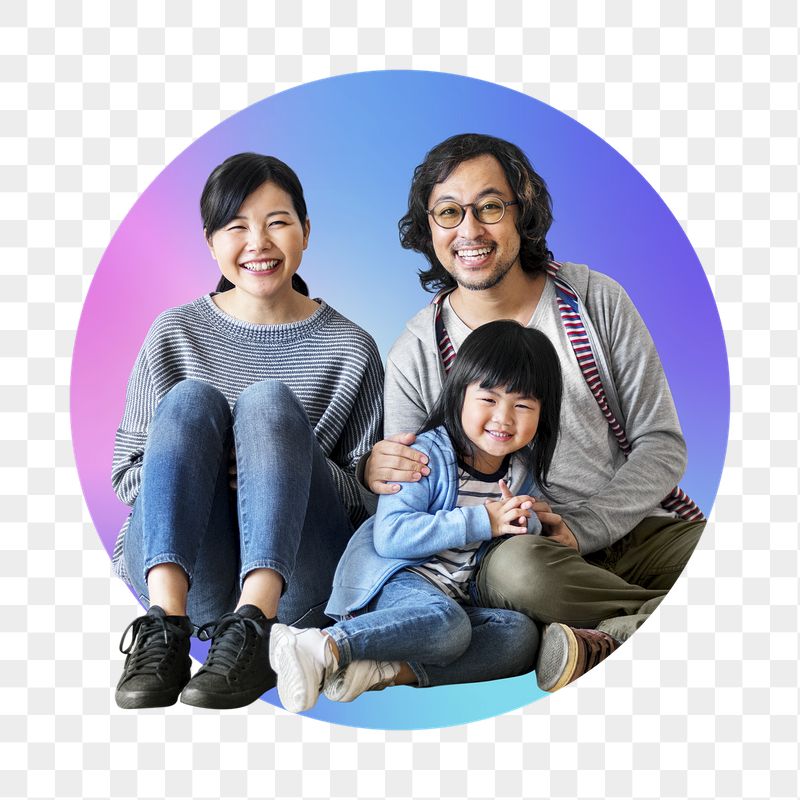 Happy family png, round badge, | Free PNG - rawpixel
