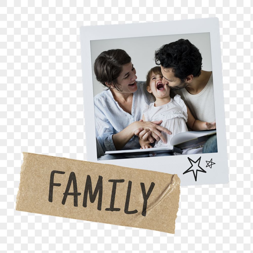 Happy family png sticker, instant | Free PNG - rawpixel