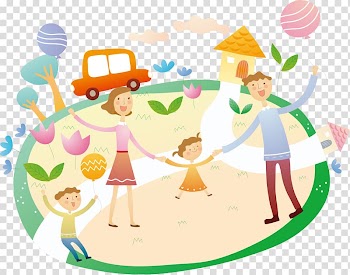 Happy family transparent background PNG clipart