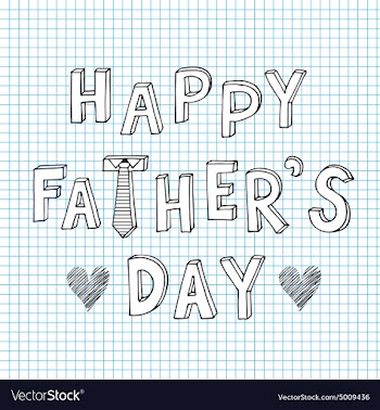 Happy father day doodle sketch vector image