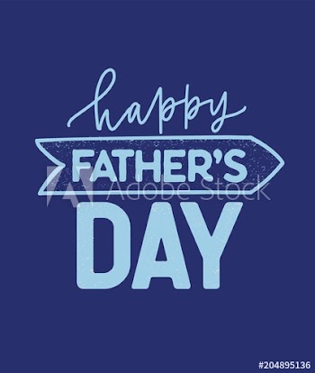 Happy Father's Day festive wish handwritten with beautiful trendy calligraphic font on blue background