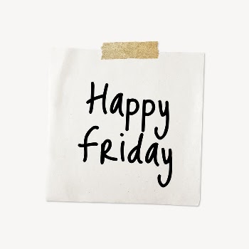 Happy friday word typography, memo | Free PSD - rawpixel