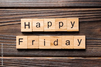 Happy friday word written on wood block. Happy friday text on wooden table for your desing, concept