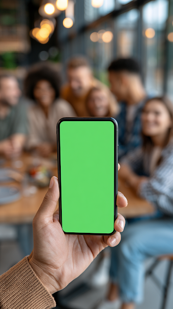 Happy Friends with Smartphone in Casual Setting