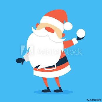 Happy funny Santa Claus in red clothes