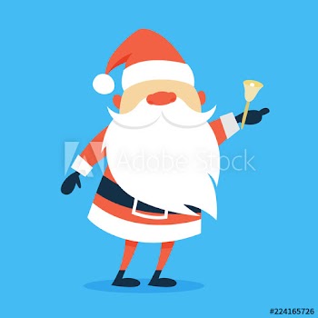 Happy funny Santa Claus in red clothes