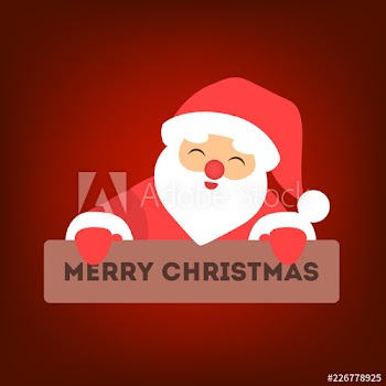 Happy funny Santa Claus in red clothes