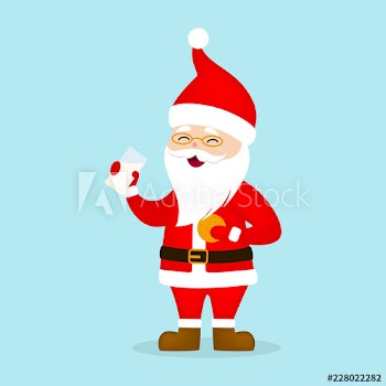 Happy funny Santa Claus in red clothes