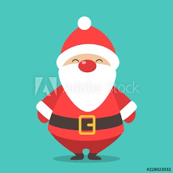 Happy funny Santa Claus in red clothes