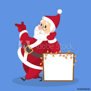 Happy funny Santa Claus in red clothes