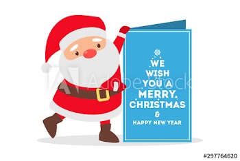 Happy funny Santa Claus in red clothes