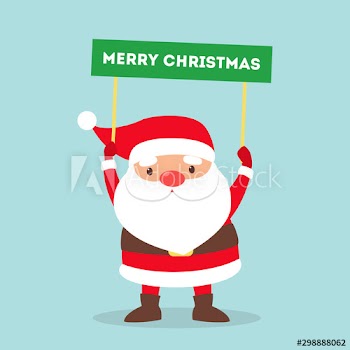 Happy funny Santa Claus in red clothes