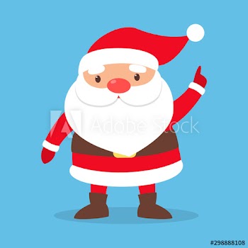Happy funny Santa Claus in red clothes