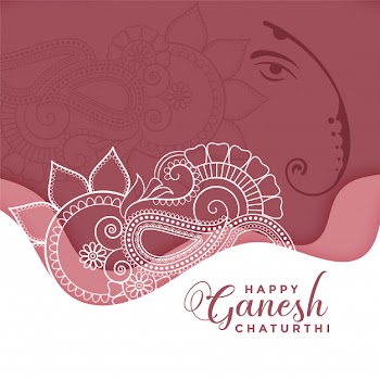 Happy ganesh chaturthi in eithnic decorative style Free Vector