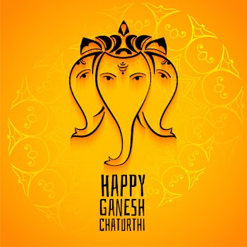 Happy ganesh chaturthi mahotsav celebration greeting template Free Vector