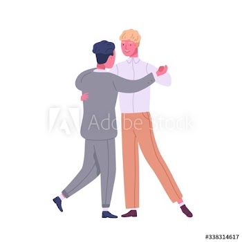 Happy gay couple dancing