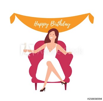 Happy girl celebrating birthday isolated on white background