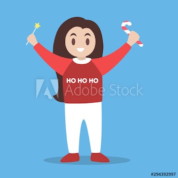 Happy girl child in christmas sweater