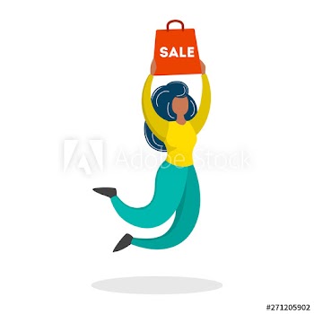 Happy girl with shopping bag