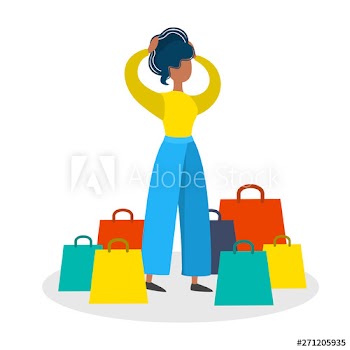 Happy girl with shopping bags