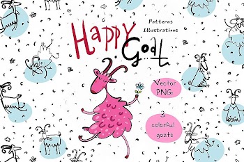 Happy Goat - patterns and illustrations