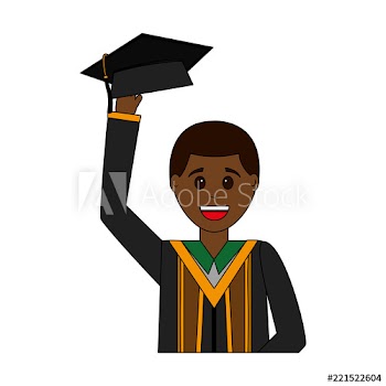 happy graduate man portrait character