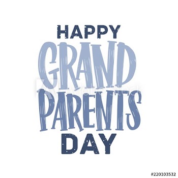 Happy Grandparents Day lettering written with calligraphic font