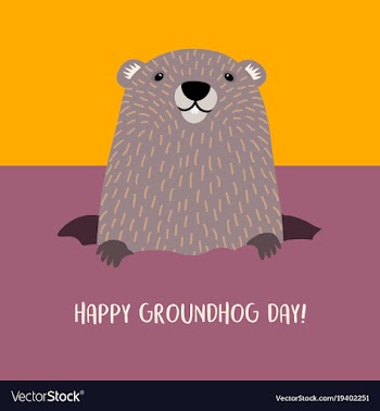  					Happy groundhog day with cute groundhog vector image														