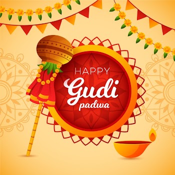 Happy gudi padwa flat design Free Vector