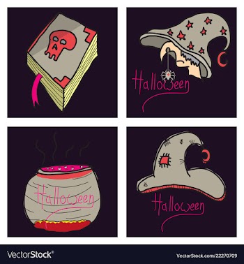 Happy halloween design elements halloween design vector image
