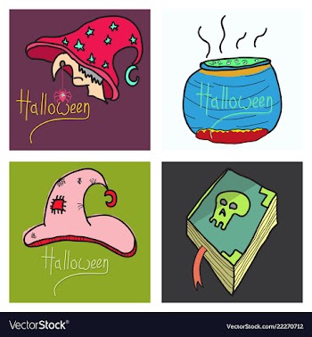 Happy halloween design elements halloween design vector image