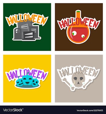 Happy halloween design elements halloween design vector image
