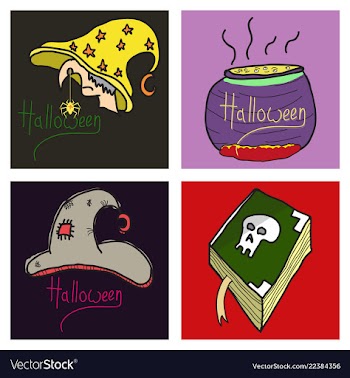 Happy halloween design elements halloween design vector image