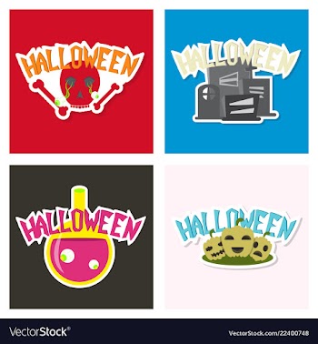 Happy halloween design elements halloween design vector image