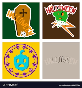 Happy halloween design elements halloween design vector image