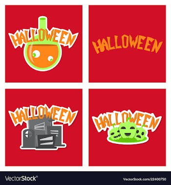 Happy halloween design elements halloween design vector image