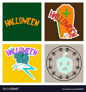Happy halloween design elements halloween design vector image