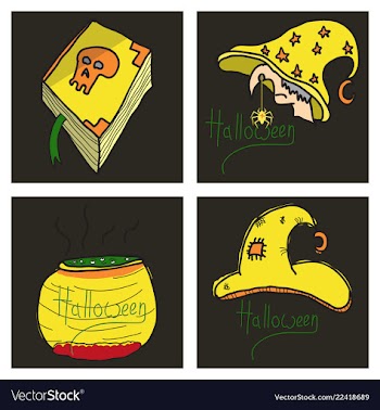 Happy halloween design elements halloween design vector image