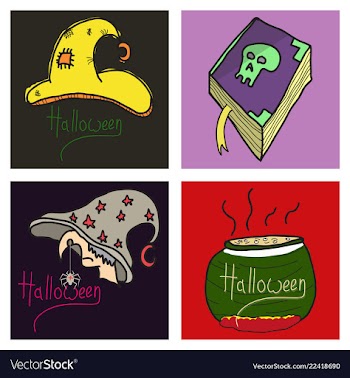 Happy halloween design elements halloween design vector image