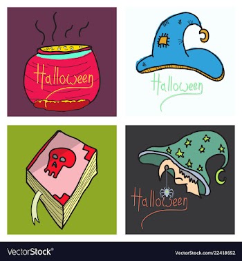 Happy halloween design elements halloween design vector image
