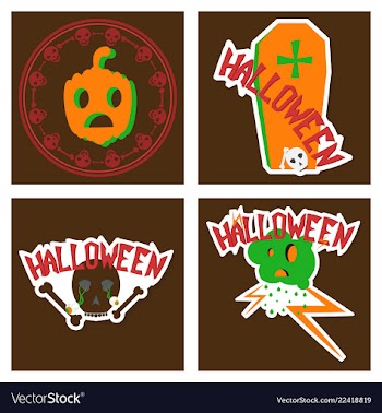 Happy halloween design elements halloween design vector image